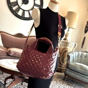 MZ Wallace red lacquered Sutton